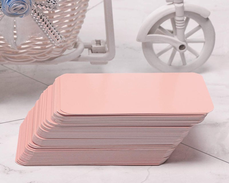 Penta Angel 100 Pcs Mini Paper Blank Gift Notes Cards DIY Craft Small Word Business Message Cards (Pink) - Image 3